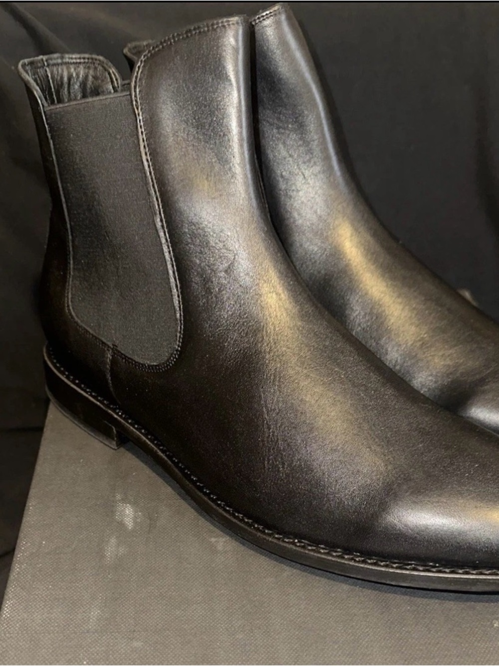 Thursday Black Leather Chelsea Boots - Classic Slip-On Dress Boot